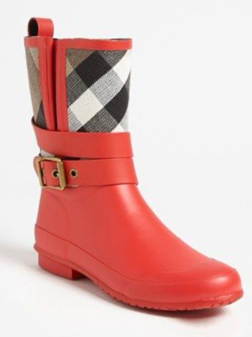 Burberry Nova Check Rain Boots Pink Women